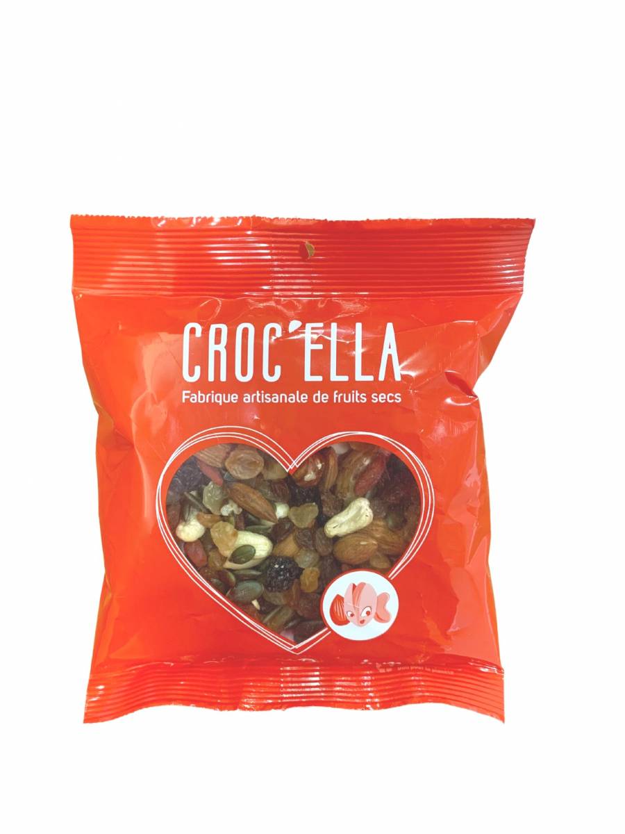 Mélange mendiant supérieur sachet coeur 150gr CROC'ELLA pour professionnel alimentaire en France