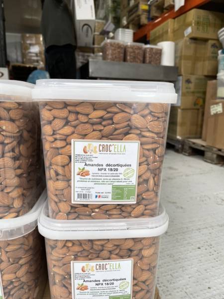 Amandes non pareil seaux vrac fruits secs décortiqués CROC’ELLA Marseille PACA France
