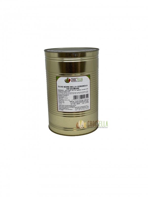 Olives Bella Di Cerignola noires en boite de 2,4kg Olives d'Italie pour professionnel alimentaire France