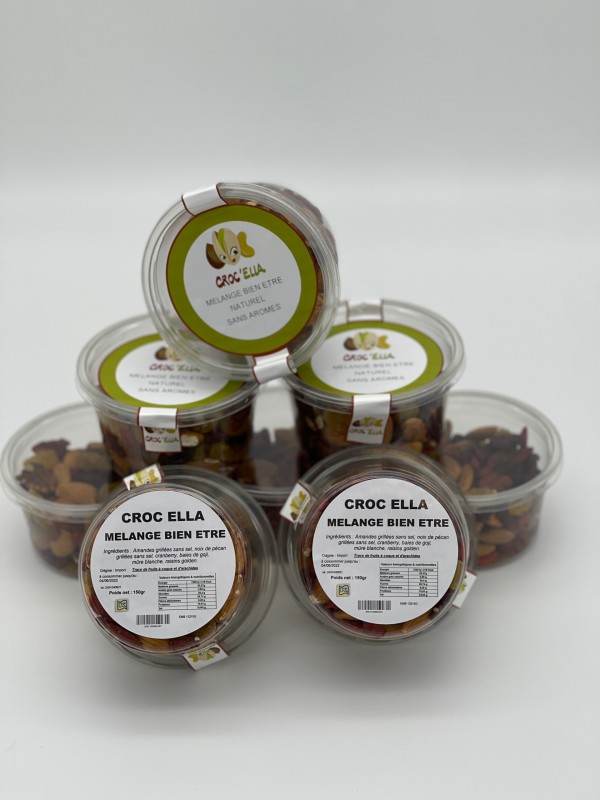 Melange bien être pot 150gr melange de fruits secs CROC’ELLA Marseille