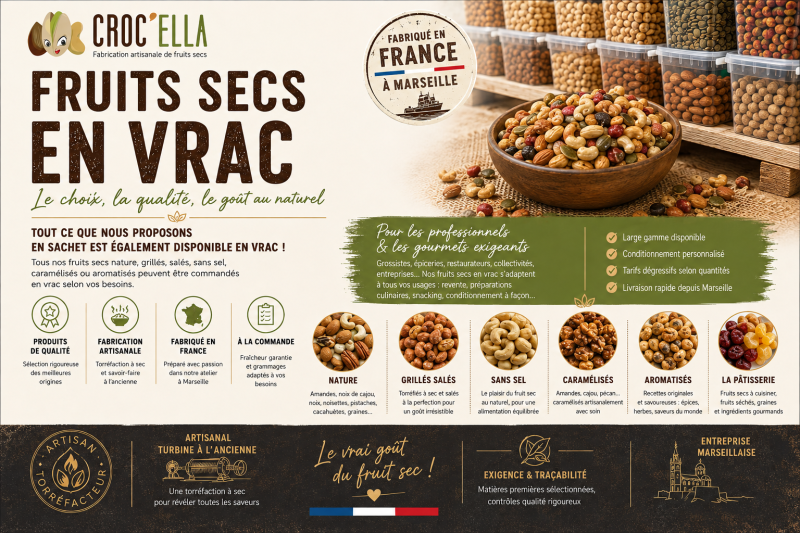 Mélange fruits secs saveurs épicées CROC’ELLA