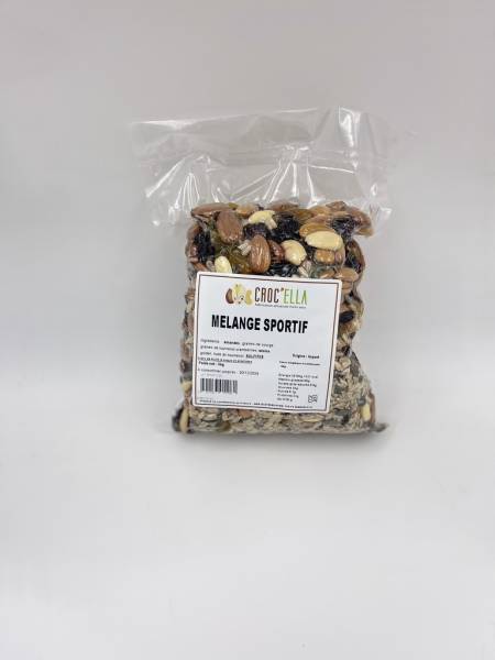 Melange sportif melange de fruits secs en sac sous vide 1kg croc'ella