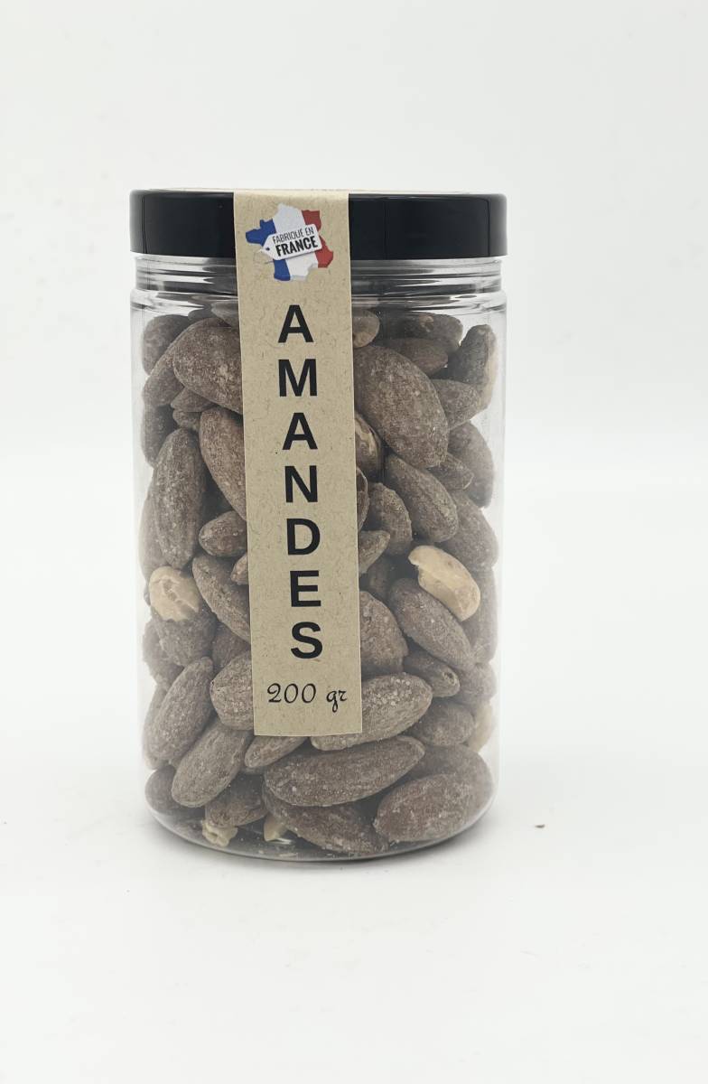 Pot de 200gr d'amandes grillées salées pour grossistes et distributeurs en France