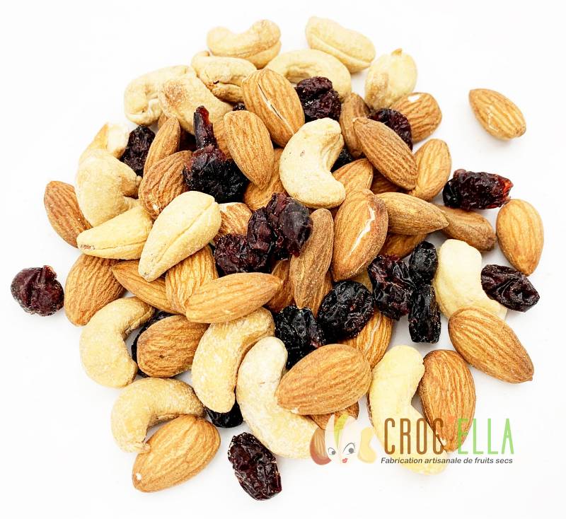 La douceur du Mélange trio love (amandes, noix de cajou, cranberries) CROC'ELLA