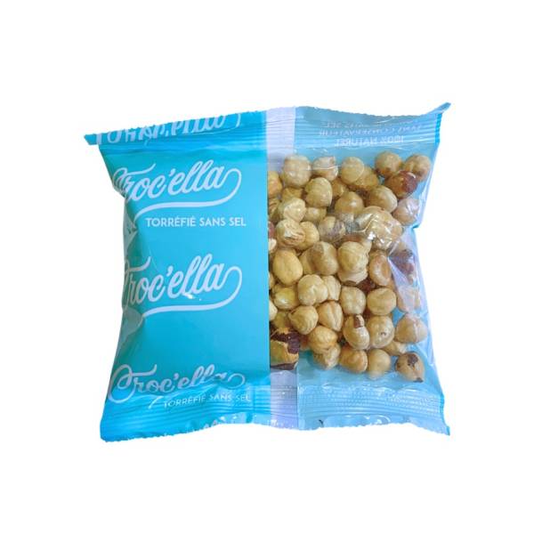 Noisettes grillées sans sel en sachet CROC'ELLA pour distributeur et grossiste en France