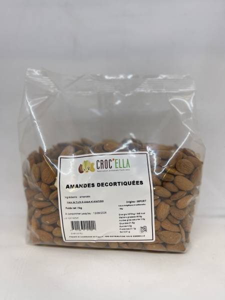 Amandes non pareil 1kg fruits secs décortiqués CROC’ELLA Marseille PACA France