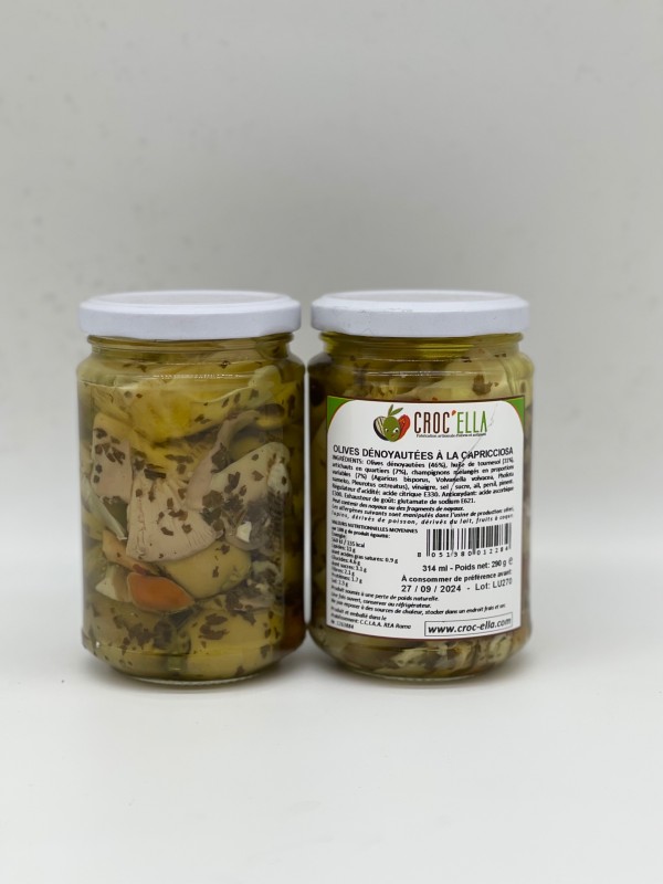 Olives italiennes dénoyautées à la Capricciosa CROC'ELLA Marseille