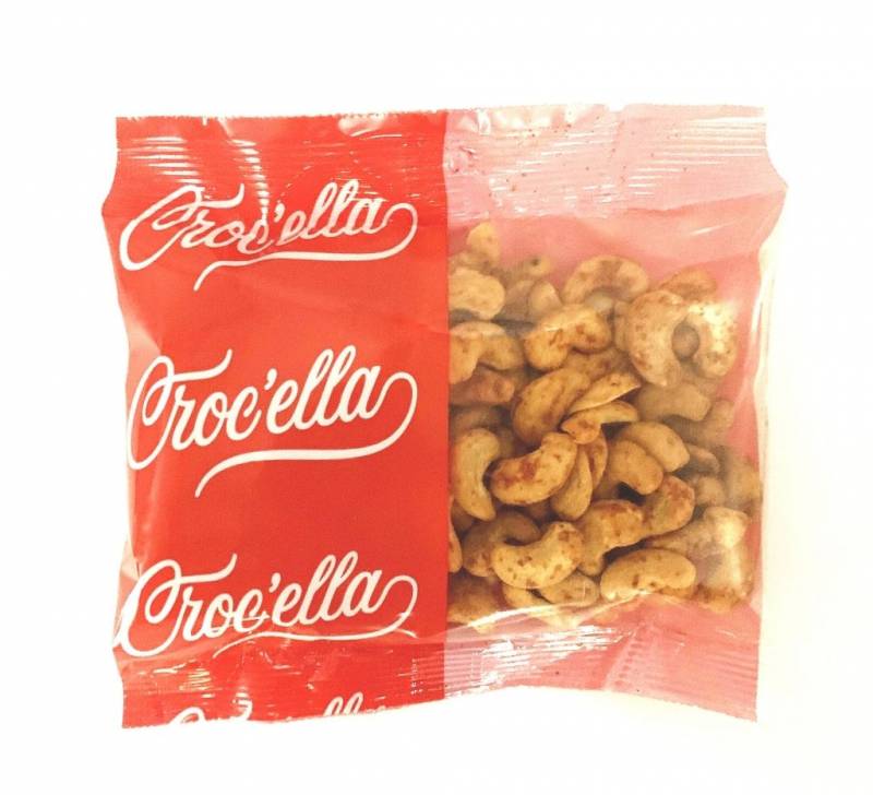 Noix de cajou grillée pimentée sachet CROC'ELLA pour professionnel alimentaire en France