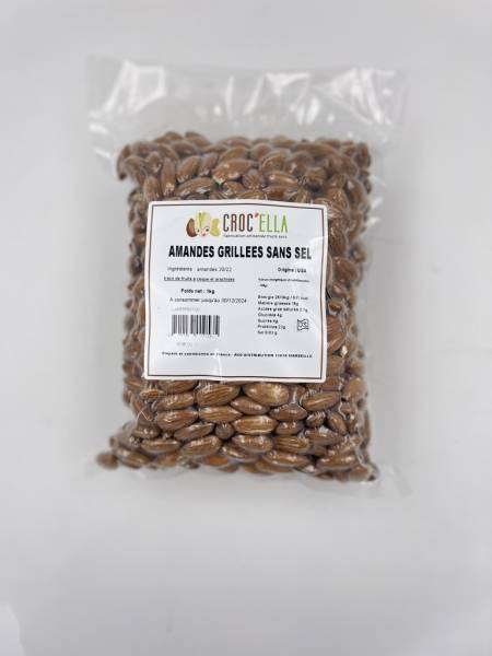 Amandes grillées sans sel en sac sous vide 1kg 