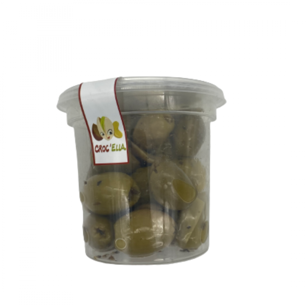 Olives dénoyautées à la Capricciosa CROC’ELLA - pot de 200 grammes pour grossistes et distributeurs en FRANCE