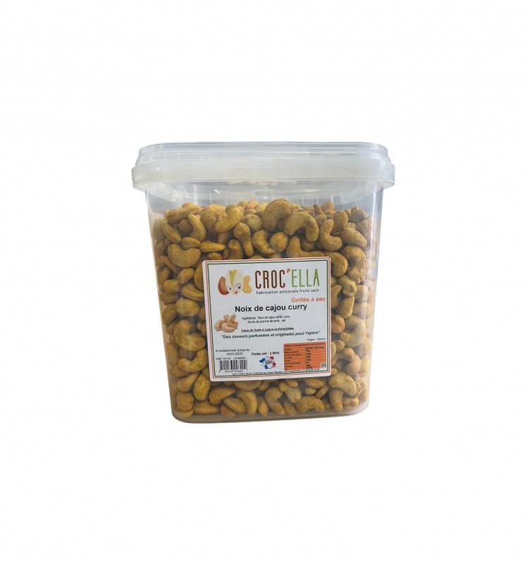 Noix de cajou Curry grossiste fabricant fruits secs grillés CROC’ELLA Marseille Bouches-du-Rhône