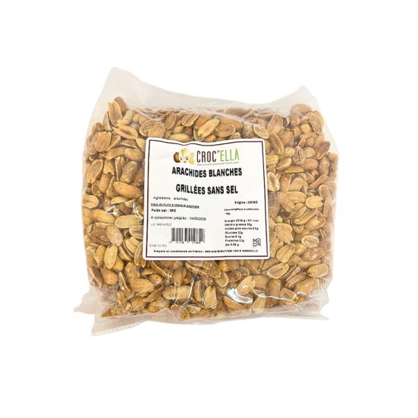 Arachides blanches grillées sans sel sac 1kg 