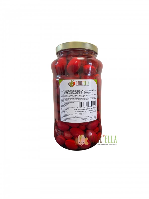 Olives Bella di Cerignola Rouge Bocal olives Italie CROC’ELLA Marseille Provence-Alpes-Côte-d’Azur
