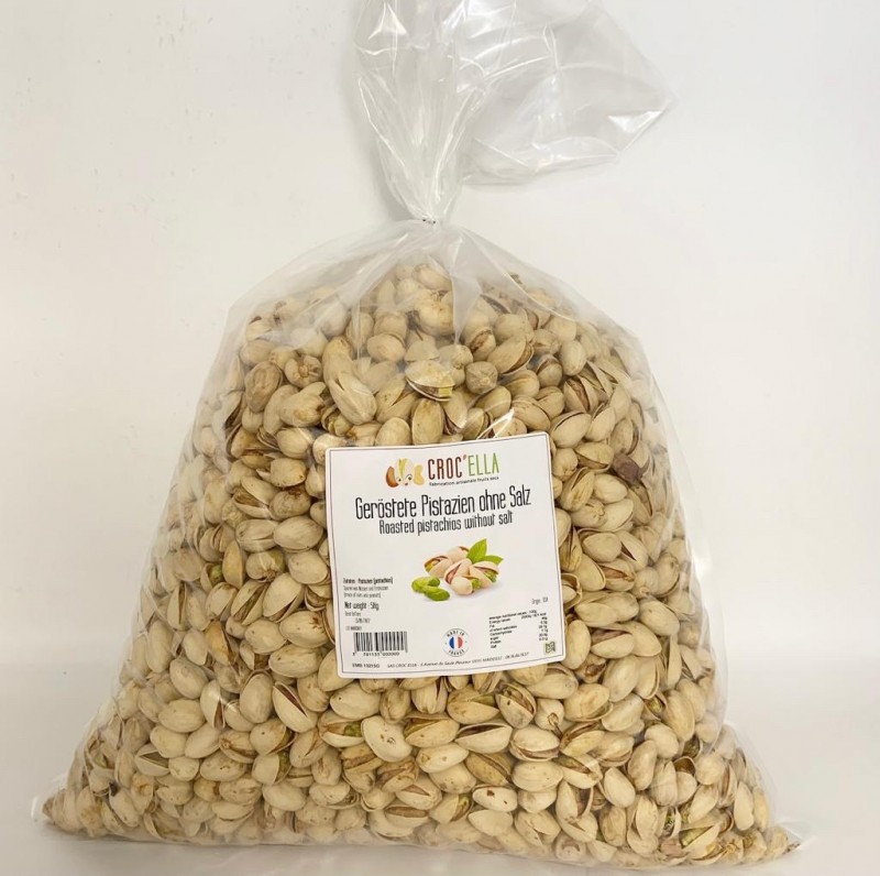 Pistaches torréfiées non salées de 2,5 kg pour grossiste et distributeur en France