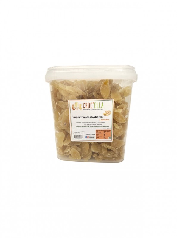 Gingembre déshydraté ou gingembre confit en gros fruits déshydratés et mélange de fruits secs CROC’ELLA PACA Marseille