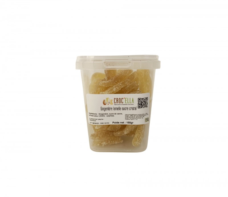 Gingembre déshydraté ou gingembre confit en gros fruits déshydratés et mélange de fruits secs CROC’ELLA PACA Marseille