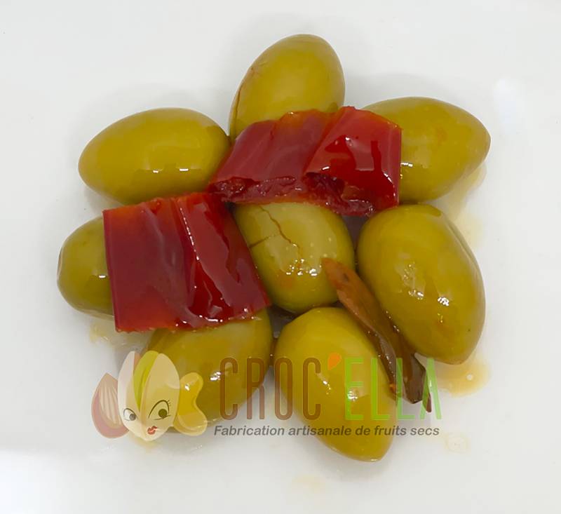 Olives picholine cassées pimentées 8 kg olives du Maroc pour professionnel alimentaire en France