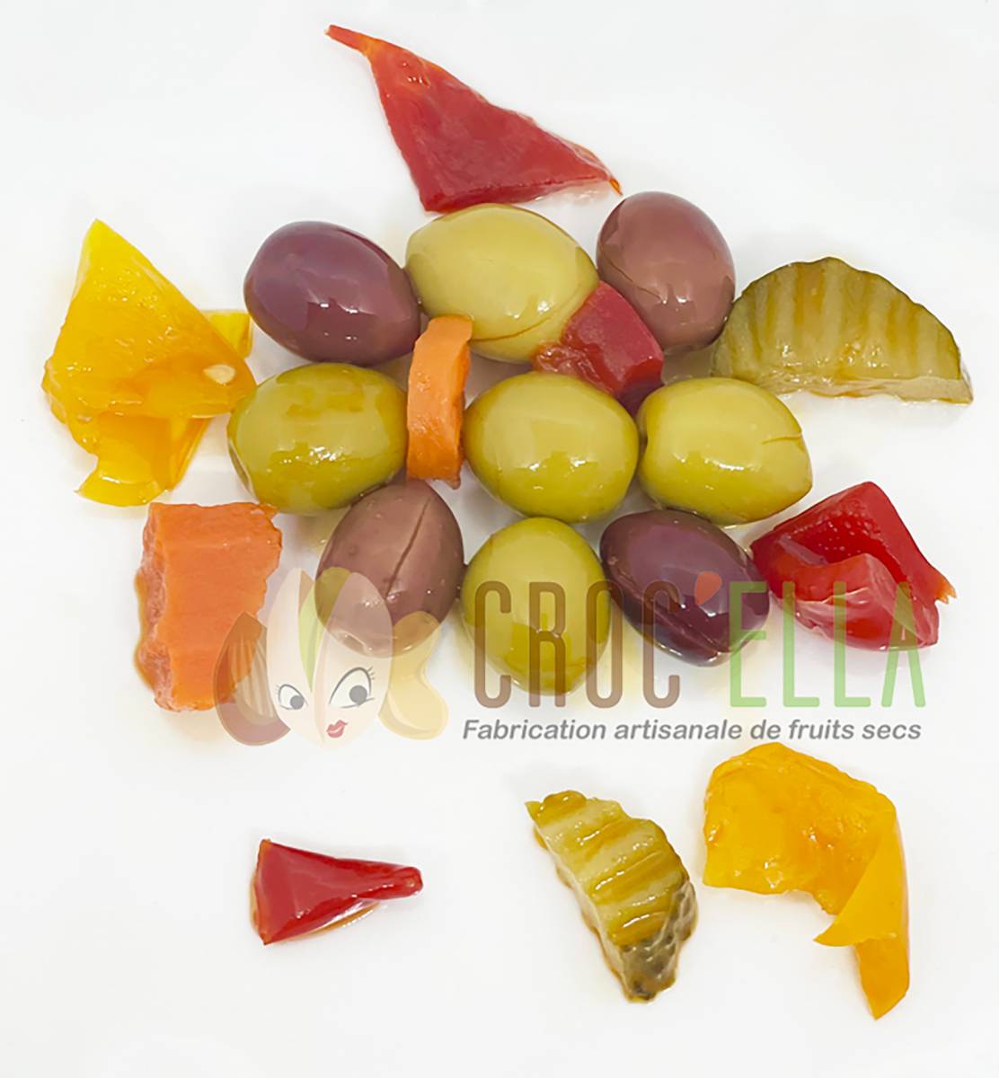 Olives vertes cassées cocktail 8 kg Olives du Maroc pour grossiste et distributeur en France